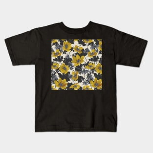 Yellow Poppies Scattered Kids T-Shirt